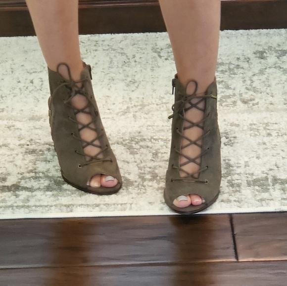 Olive Lace-up Booties - Picture 1 of 5